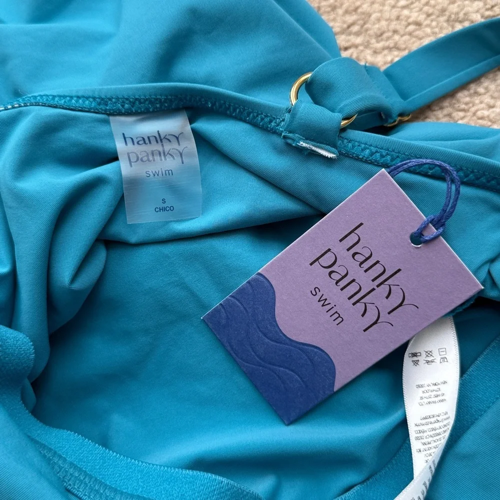 NWT Hanky Panky Wide Strap Wrap Tahiti Teal One Piece Swimsuit Size Small